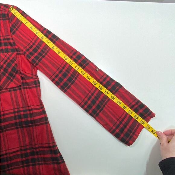 NWT | Madison + Hudson | Plaid Shirt Dress | Black/Red | Medium - Picture 7 of 12